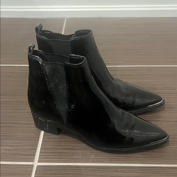 Marc Fisher Shoes - Marc Fisher Glossy Black Ankle Booties